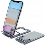 Wholesale Universal Aluminum Metal Adjustable Cell Phone Stand for Desk Foldable Dock for All Phones, iPad Pro, Tablets (Space Gray)